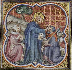 1372 Jesus healing a leper by Illustrator of Petrus Comestor's 'Bible Historiale', France
